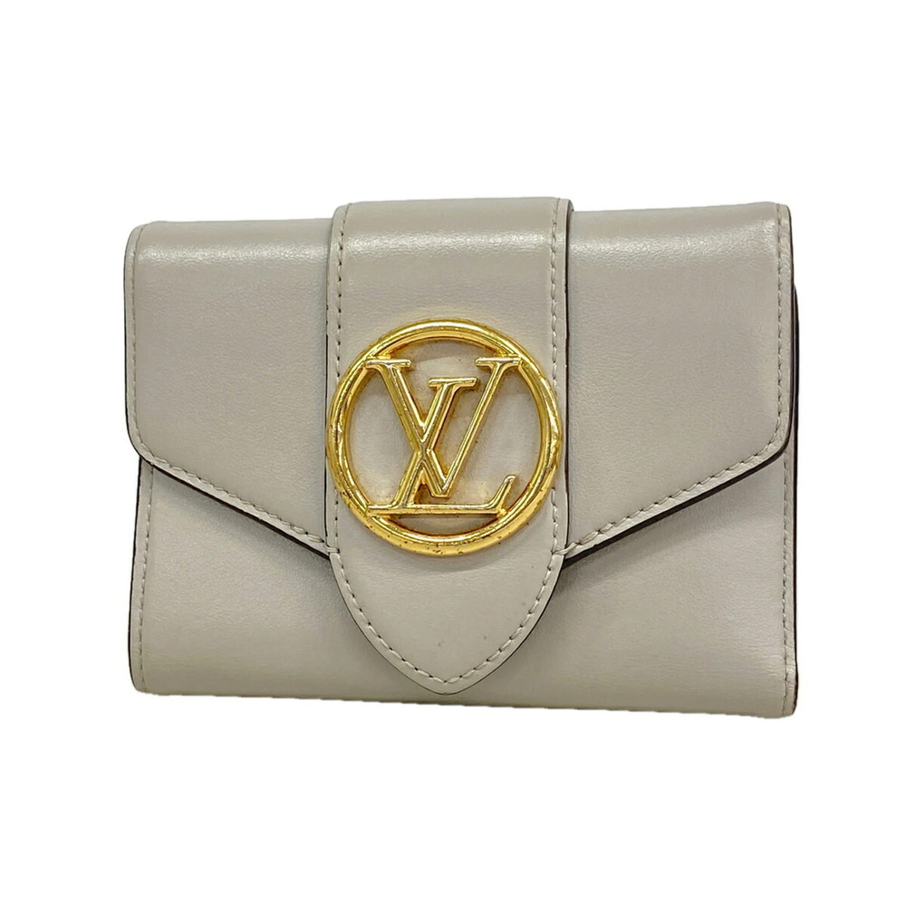 Louis Vuitton Tri-fold Wallet Portefeuille LV Pont Neuf Compact M80475 Gray W...